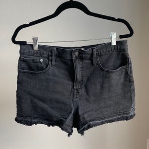 Madewell High Waisted Denim Black Shorts